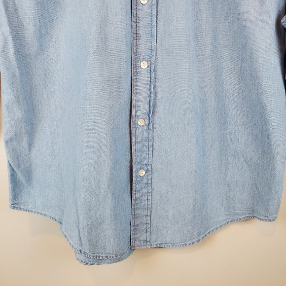 VTG Warner Brothers Bugs Bunny Tasmanian Devil Tweety Chambray Button Up Shirt - Picture 7 of 13